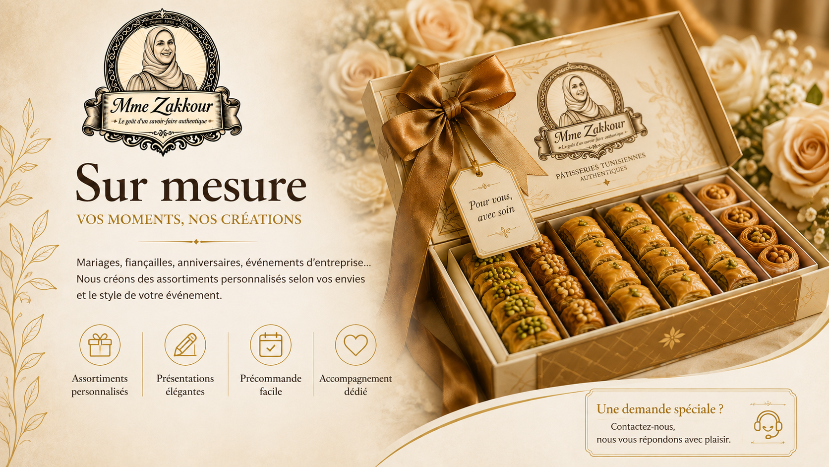 Coffret de pâtisseries préparé sur mesure